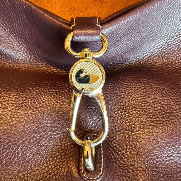 Dooney & Bourke Leather Hobo Handbag Plum Wine Purple Shoulder Bag Archive logo - Picture 9 of 10